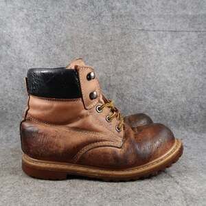 Safety Girl Shoes Womens 6 Work Boots Steel Toe Leather Lace Up Oil Resistant